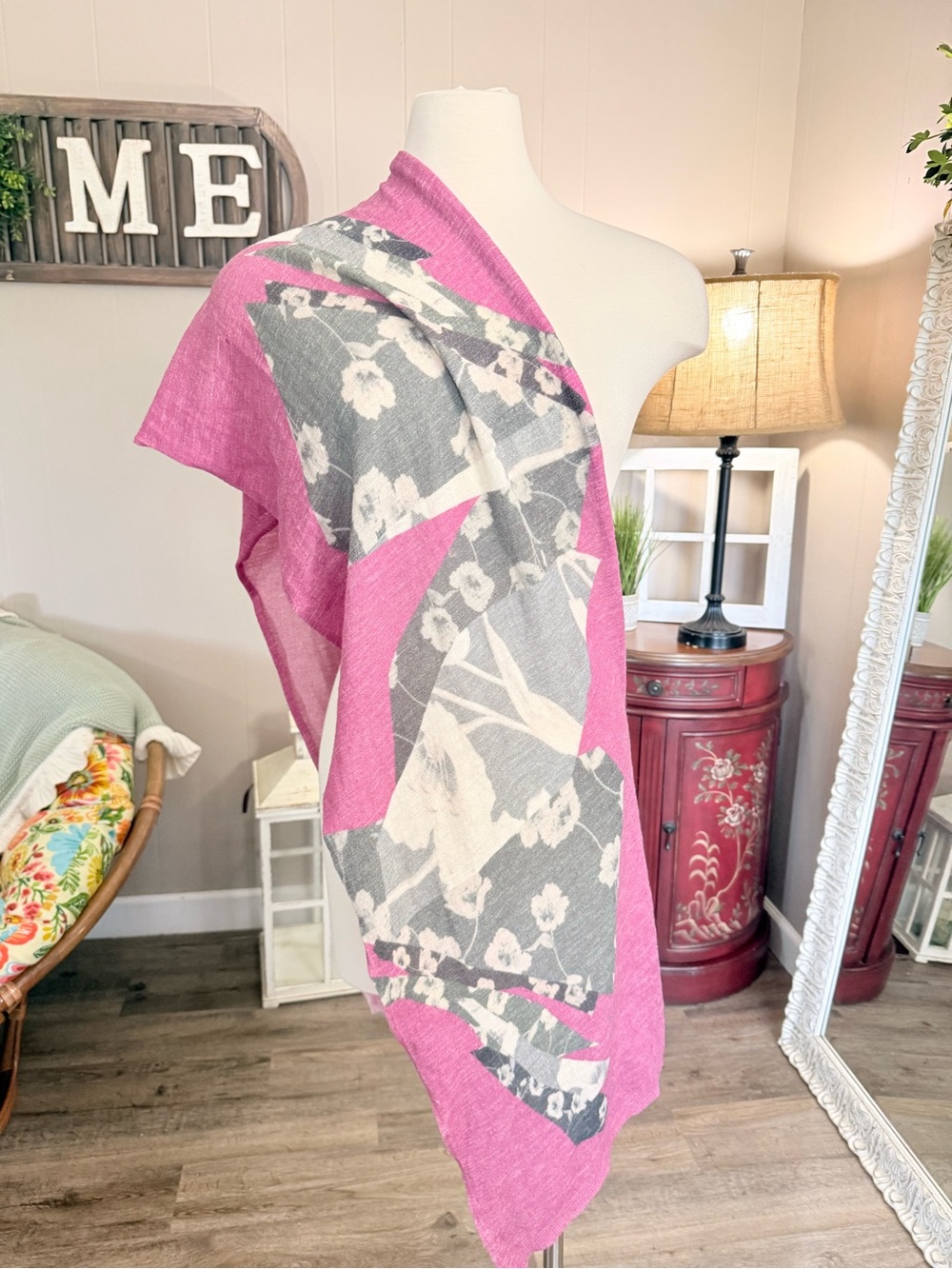 Dries Von Noten • Wool Blend Floral Scarf/Wrap